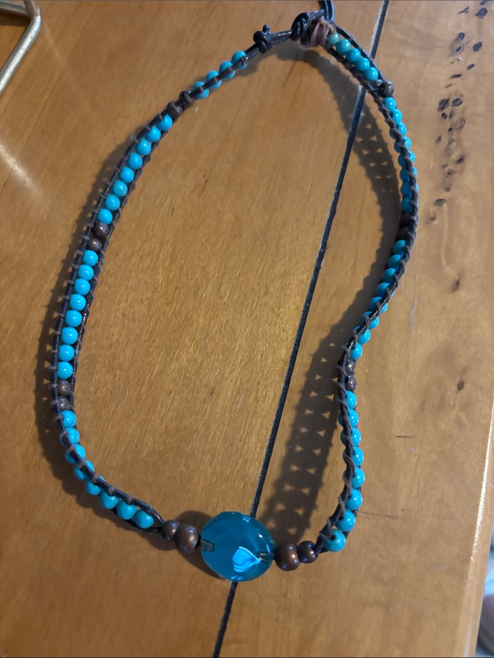 Handcrafted Turquoise Beaded Necklace - Blue